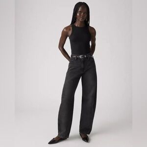 Levi's Women's black baggy dad barrel jeans